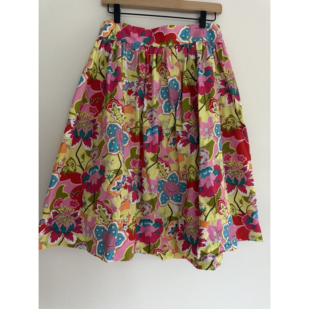 Homemade Floral Cotton Skirt Sz MED to Large‎ Boho Hippie A Line Tea Skirt